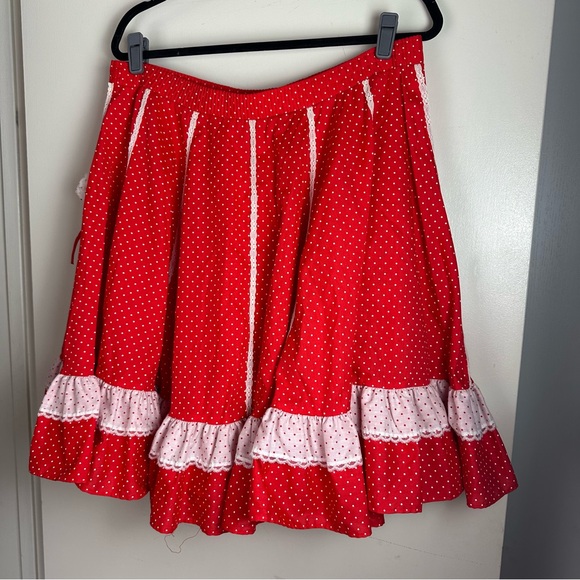 Graybo Originals Red White PolkaDot Vintage”Minnie Mouse”Inspired Prairie Skirt - Picture 4 of 13